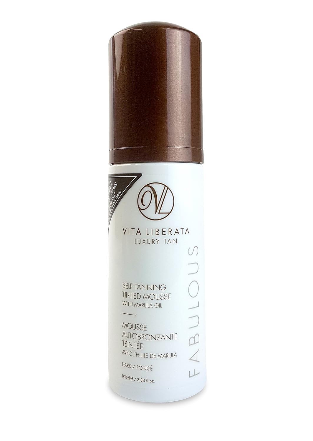 VITA LIBERATA Advanced Organics Fabulous Self-Tanning Tinted Mousse, Dark, 3.38 Fl Oz