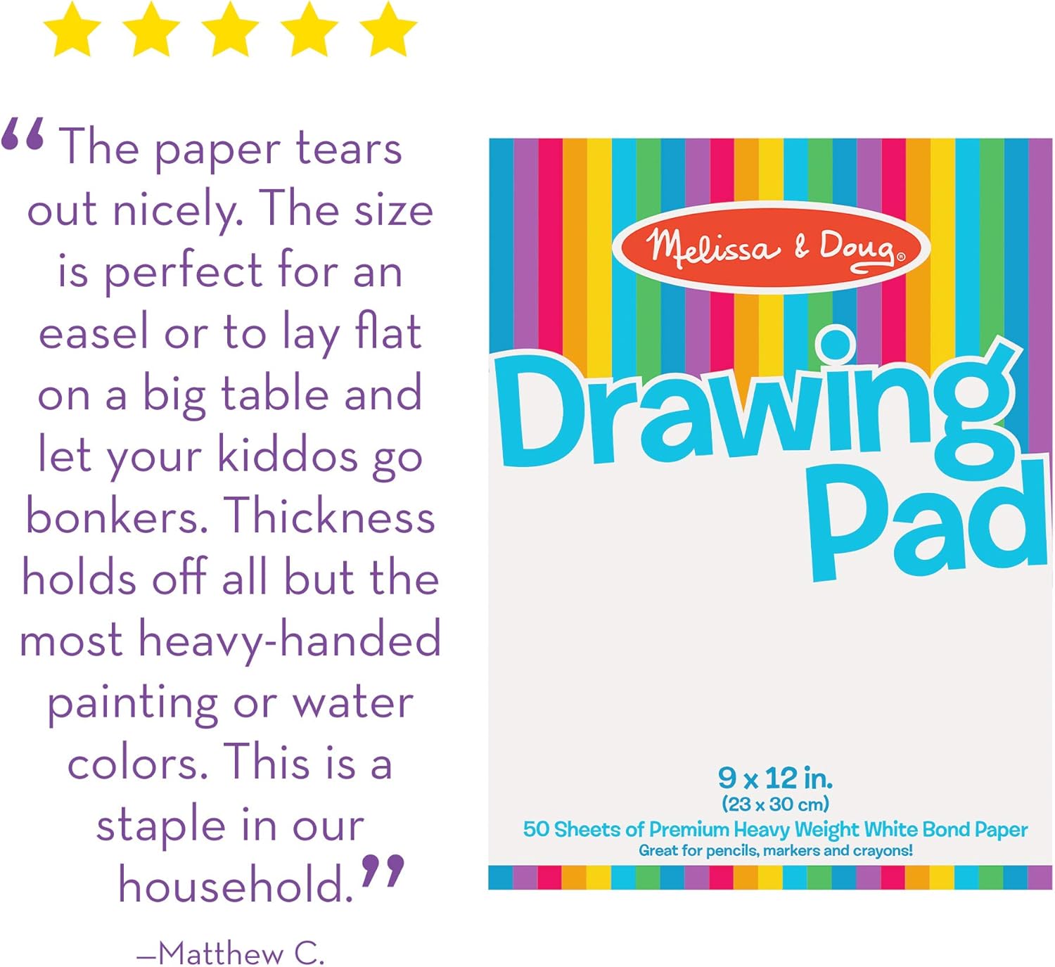 Melissa & Doug Drawing Pad 9 x 12 in: Melissa & Doug: Toys & Games