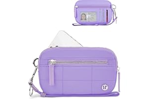 Sunpour Wristlet Wallet for Women,Quilted Nylon Purse with 3 Zippers,Credit Card Holder and Cell Phone Organizer for Travel