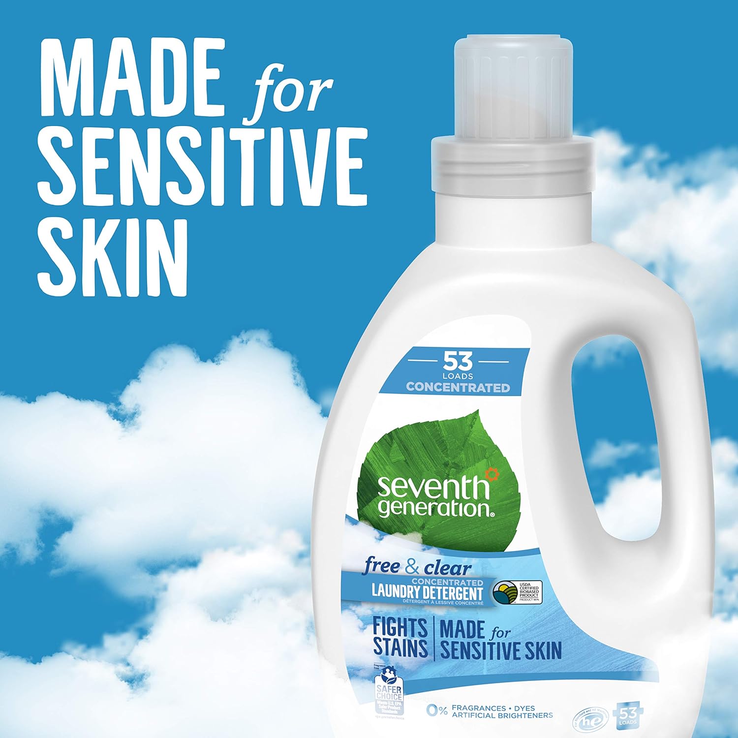 Seventh Generation Concentrated Laundry Detergent, Free & Clear Unscented, 40 oz, Pack of 2 (106 Loads): Health & Personal Care