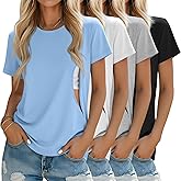 Oakgarden 4 Pack Women's Nursing Breastfeeding Shirts with Zipper Loose Fit Short Sleeve Maternity Top Nursing Clothes
