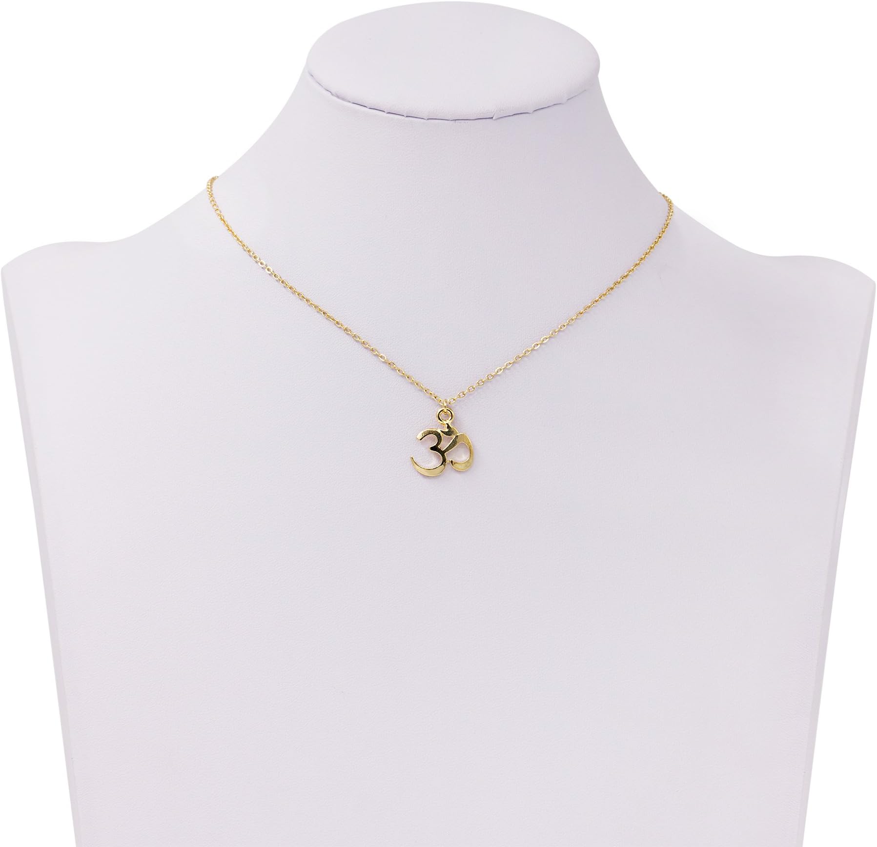 Boosic Yoga Jewelry Ohm Pendant Necklace for Women, Golden