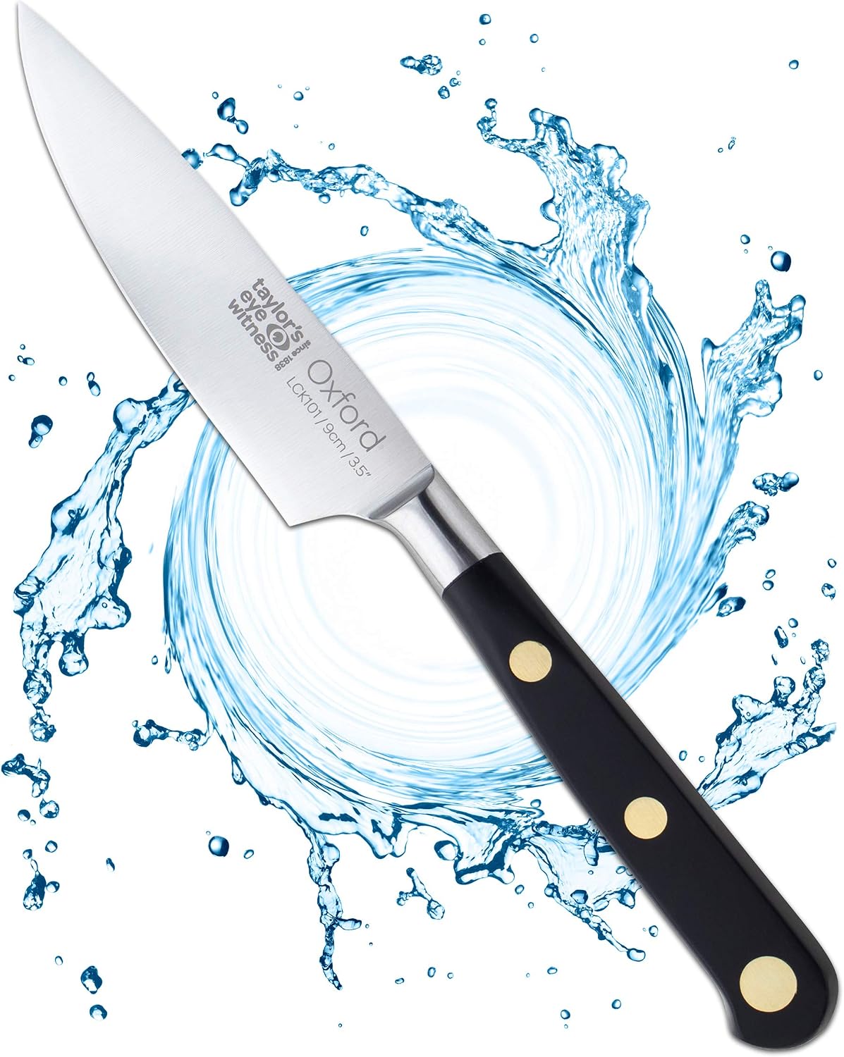 Taylors Eye Witness Oxford Professional Paring Knife, 9cm/3.5” Full Tang Blade from Graded Taper Ground Stainless Steel