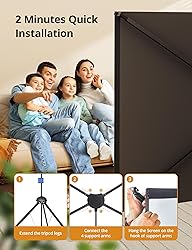 Projector Screen with Stand - 100" Indoor/Outdoor