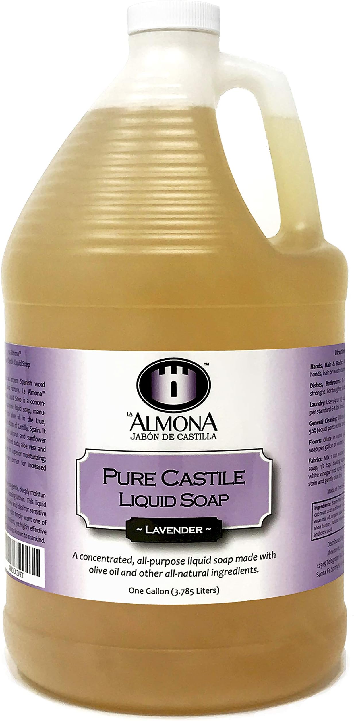 La Almona - Pure Castile Liquid Soap (Lavender), 1 Gallon