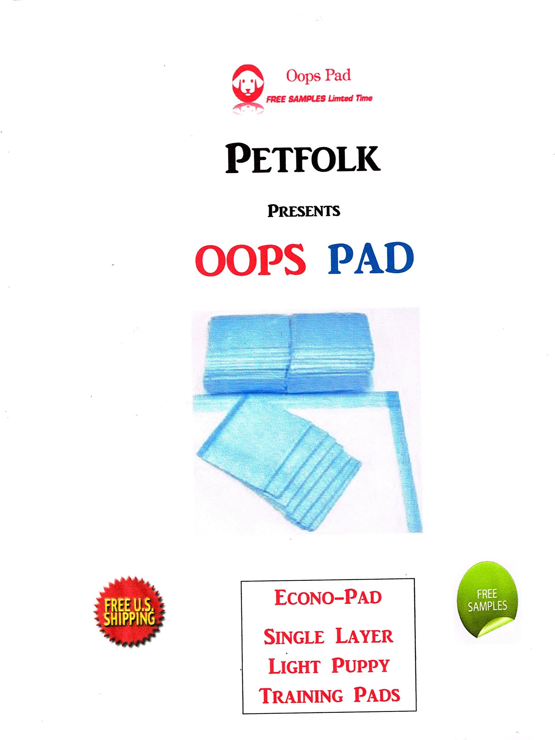 400ct 23x24 Oops Pad Lightweight Economy Thrifty Lightweight 3-Layer Cheaper Puppy Training Pads for Dogs up to 15-20lbs Single Use -Single Dogs Only-Human/Hospital Grade Under Pads