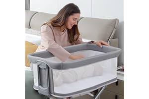 RONBEI Baby Bassinet, Bedside Bassinet for Baby Easy Folding and Storage Bassinets Bedside Cribs for Newborn/Infants Portable Travel Lightweight Bassinet