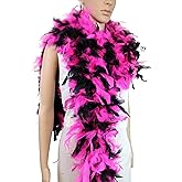 Flydreamfeathers 80 Gram 2 Yard Chandelle Feather Boa, Great for Party, Wedding, Halloween Costume, Christmas Tree Decoration