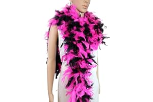 FLYDREAMFEATHERS 80 Gram 2 yards Long, Chandelle Feather Boa 10 Color, Great for Party, Wedding, Halloween Costume, Christmas Tree Decoration