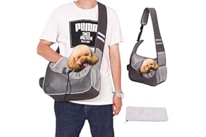 MQUPIN Pet Dog Sling Carrier Small Cat Puppy Carrying Bag Purse Pouch Breathable Mesh Travel Safe Puppy Backpack