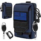 IronSeals Multi-Purpose Tactical Molle Pouch Waist Bag for Mobile Phone Belt Pouch Holster Cover Case for iPhone 16 Pro Max/16 Pro/16/15 Pro Max/14 Pro Max/13 Pro Max/12/11 Pro Max