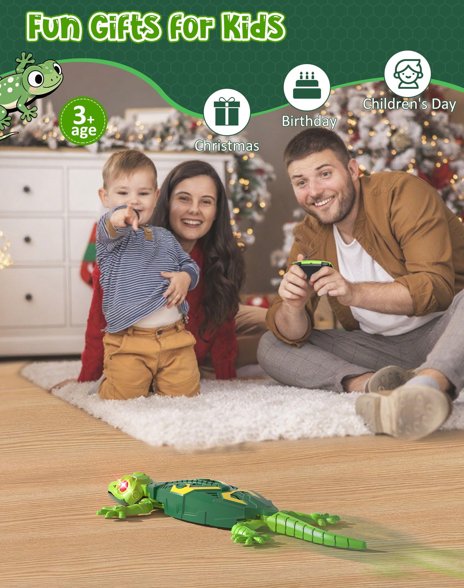ATHLERIA Wall Climbing Lizard,Wall Crawler Robot Gecko Remote Control,Floor Ceiling Crawling Electric Lizard Rc Car Toy,Cool Kids Toys,Birthday for 3 4 5 6 7 8 9 10+ Year Old Boys Girls Teens