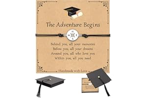 2026 Graduation Gifts with Cap Box, Him/Her Adjustable Unisex Compass Bracelet for High School Middle College Friends