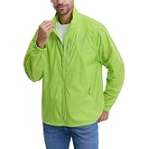 clothin Men's Lightweight Water-Resistant Packable Windbreaker | 100% nylon; Secure zippered pockets; Adjustable hook-and-loop cuffs; Hiking, cycling, travel &amp; daily commuting