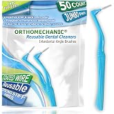 Orthomechanic Interdental Brush Angle Cleaners - Jumbo Pack (50 Brushes) (Standard) - Remove Plaque - Toothpick