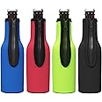 TahoeBay Beer Bottle Insulator Sleeves (Multicolor) Neoprene Coolers with Zipper for 12oz Longneck Bottles (Multicolor (4-Pack))