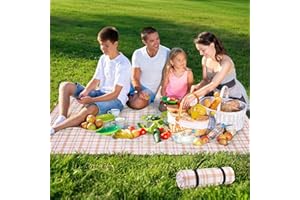 Outterra Picnic Blanket 80''x80'' Extra Large Outdoor Blanket, Waterproof, Sandproof, Machine Washable, Tear Resistant, Foldable Picnic Mat for Camping, Grass, Park, Travel, Beach – Orange