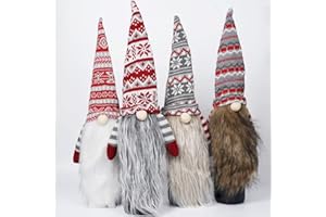 DOIAZ Wine Covers Christmas Gnome 4 Pack Handmade Tomte Swedish Wine Bottle Toppers Decorative Santa Scandinavian Gift for Christmas Table Decorations Xmas Party Dinner