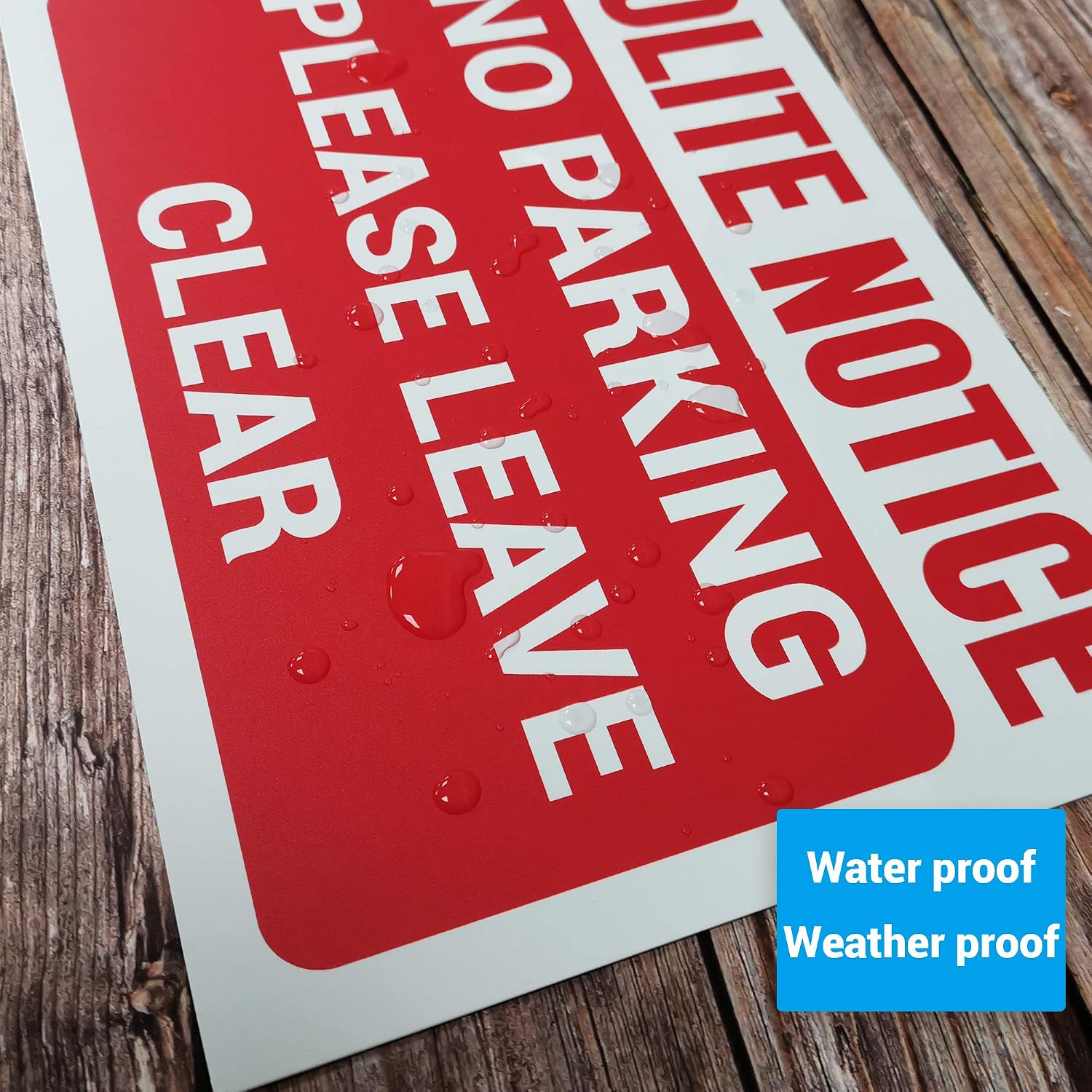 Polite Notice No Parking Please Leave Clear Sign, Durable Rust-Proof PVC, Weatherproof Outdoor Use, Multiple Sizes - Image 4