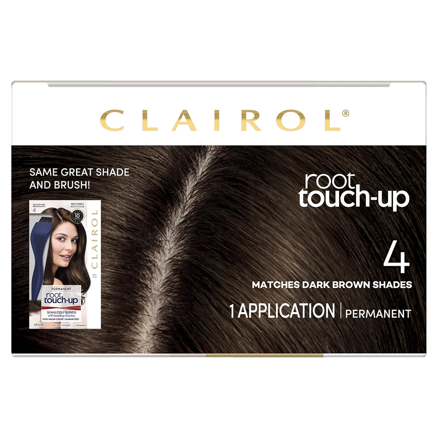 Clairol Root Touch-Up Permanent Hair Color Creme, 4 Dark Brown, 2 Count: Beauty