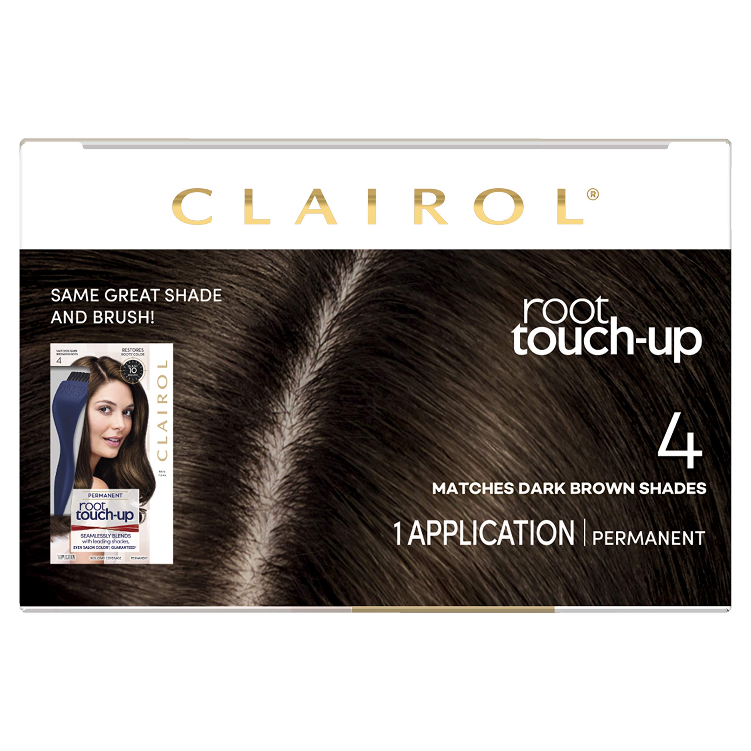 Clairol Root TouchUp Permanent Hair Color Creme, 4 Dark Brown, 2 Count
