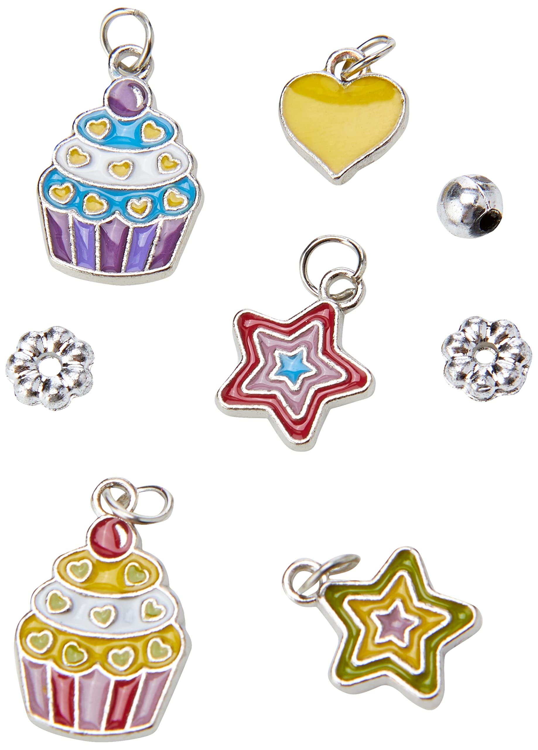 Baker Ross Cupcake Charm Bracelet Kits - Pack of 3, Kids Jewellery Making Craft Kit (FC369)