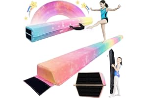 FC FUNCHEER 6FT/9FT Folding Balance Beam for Kids ages 3-15- Foldable Gymnastics Floor Beam,Anti-Slip ,Carrying Bag, Faux Suede Covered,EVA foam,Gymnastics Equipment for Kids Training At Home,School,Gym Center