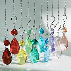 10pcs Crystal Sun Catcher, 38mm Hanging Clear
