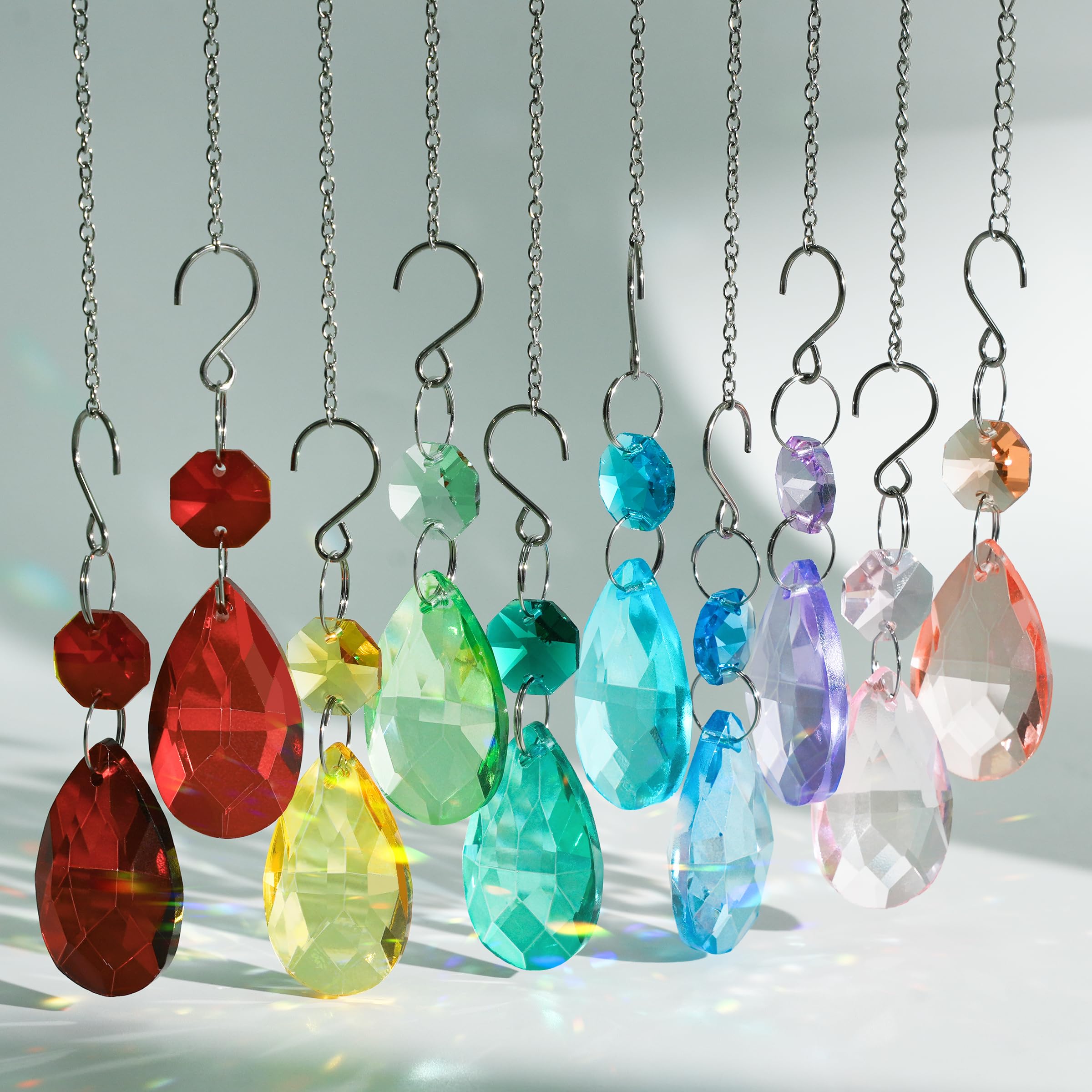 10pcs Crystal Sun Catcher, 38mm Hanging Clear