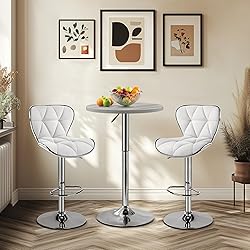 Yaheetech Round Bar Table, Adjustable Height and
