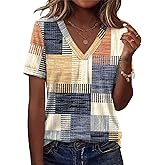 AKEWEI Womens Tops Short Sleeve Shirts for Women V Neck Business Casual Tunic Spring Fashion Clothes 2026