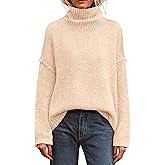 PRETTYGARDEN Womens Turtleneck Long Sleeve Sweater 2025 Fall Trendy Loose Fit Knit Tops Oversized Pullover Sweaters