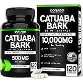 Catuaba Bark Extract 10,000mg Per Serving (120 Capsules) (Erythroxylum Catuaba) 3rd Party Tested - Drive & Stamina - Made in The USA - Gluten Free & Non-GMO - Vegan - For Men & Women - (120 Capsules)
