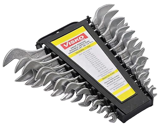 Visko Tools Steel S026 Doe Spanner Set, 12 Piece (Silver)