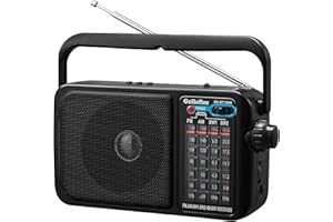 Gelielim Radio Portable AM FM with Bluetooth Loud Speaker, Radio Plug in Wall or Battery Powered Best Reception for Home or Outdoor, Earphone Jack, Large Dial Easy to Use, Great Gfits for Seniors