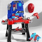 Kids Tool Bench Set, 142Pcs Toddler Tool Toy Playset with Electric Drill &amp; Realistic Tools, STEM Building Pretend Play Construction Toys for Boys, Toddlers Toys Gifts for Ages 3 4 5 6 7 Year Olds