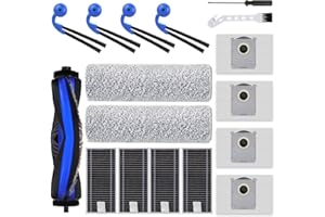 YUEYEE 17 Pack X9 Pro Omni Replacement Parts Compatible with ECOVACS DEEBOT X9 Pro Omni Robot Vacuum Cleaner Accessories,1 Main Brush, 2 Mop Roller Brush, 4 Side Brushes, 4 HEPA Filters, 4 Dust Bags, 2 Tool