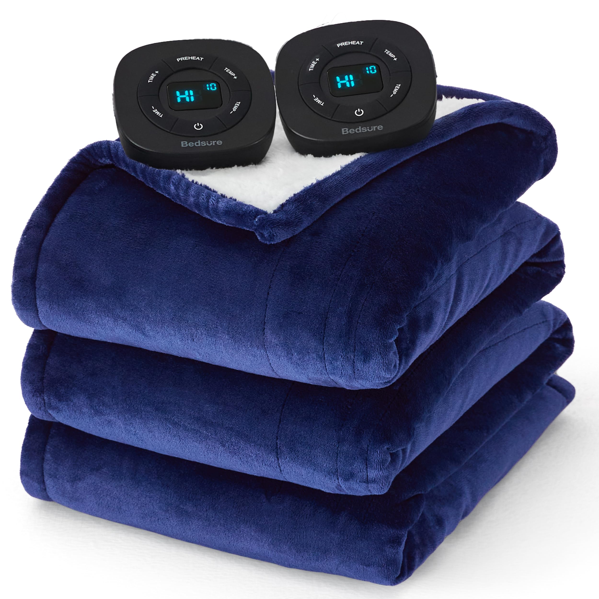 Photo 1 of *NONFUNCTIONAL** Bedsure Electric Blanket Queen Size - Dual Control Heated Blanket Queen, Fast Heating with 10 Time Settings & 10 Heat Settings, Warm Gift for Grandma (84x90 inches, Pageant Blue)