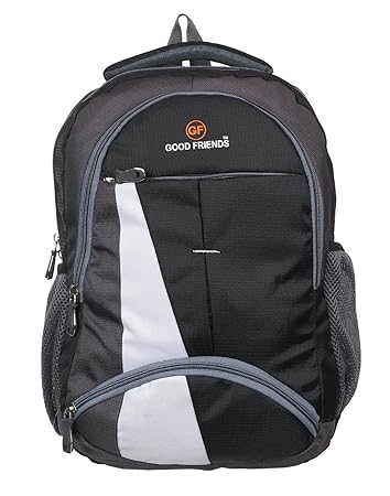PETER INDIA Good Friends Waterproof Polyester 15.6 Laptop Backpack (Black)