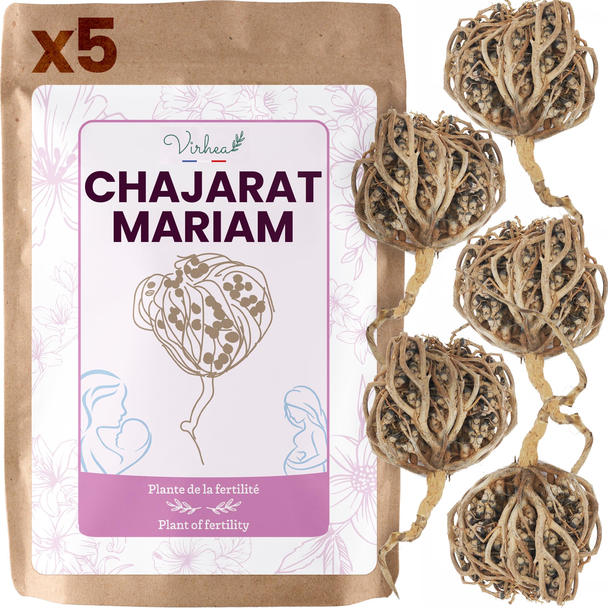 VIRHEA® Rose of Jericho Chajarat Mariam x5 - Resurrection Plant for Spiritual Rituals - Middle Eastern Anastatica Hierochuntica for Desert Fertility - Unique Water-Activated Herb for Renewal