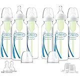 Dr. Brown's Options Baby Bottles, 8 ounce, 6 Count Plus 2 Bonus Level 2 Nipples and Sippy Spouts