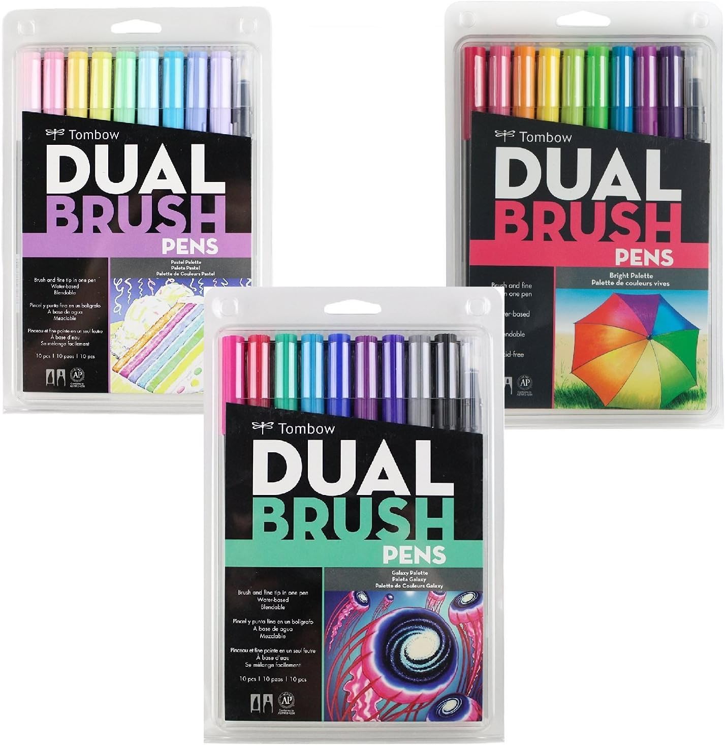 Tombow - 10 rotuladores artísticos de doble punta de tonos pastel: Amazon.es: Hogar