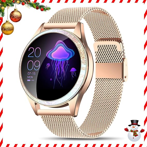 Yocuby Smart Watch for Women,Bluetooth Fitness Tracker Compatible with iOS,Android Phone, Sport Activity Tracker with Sleep/Heart Rate Monitor, ...