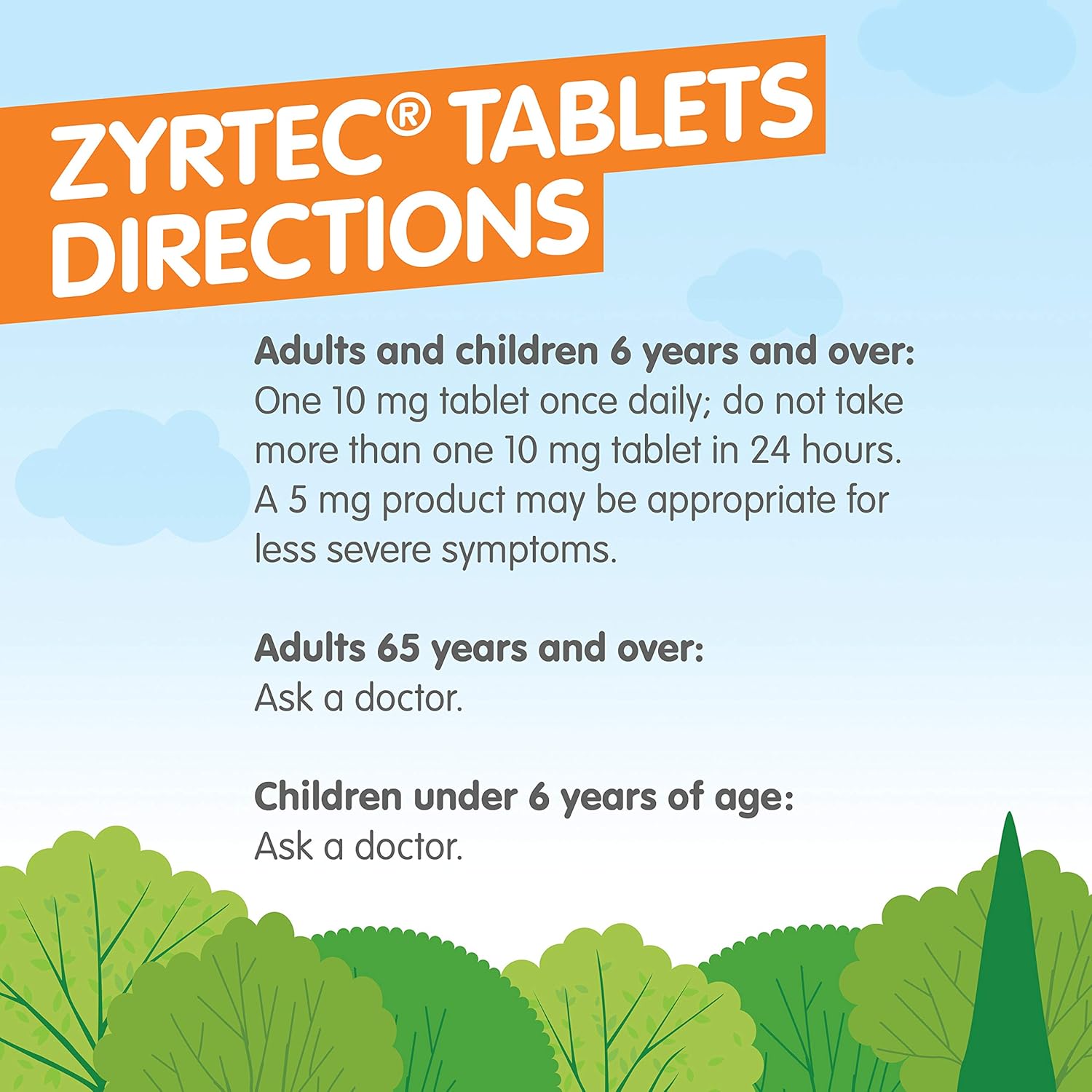 Zyrtec 24 Hour Allergy Dissolve Tablets with Cetirizine HCl Antihistamine, Citrus Flavored, 24 ct: Health & Personal Care