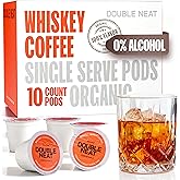 Double Neat Organic Whiskey Coffee Pods – Compatible with Keurig K-Cup Brewers – Single Serving Bourbon Coffee K Cups – Unique Coffee Gifts for Men – Premium Gourmet Coffee Pods Gift Set – 10 Count