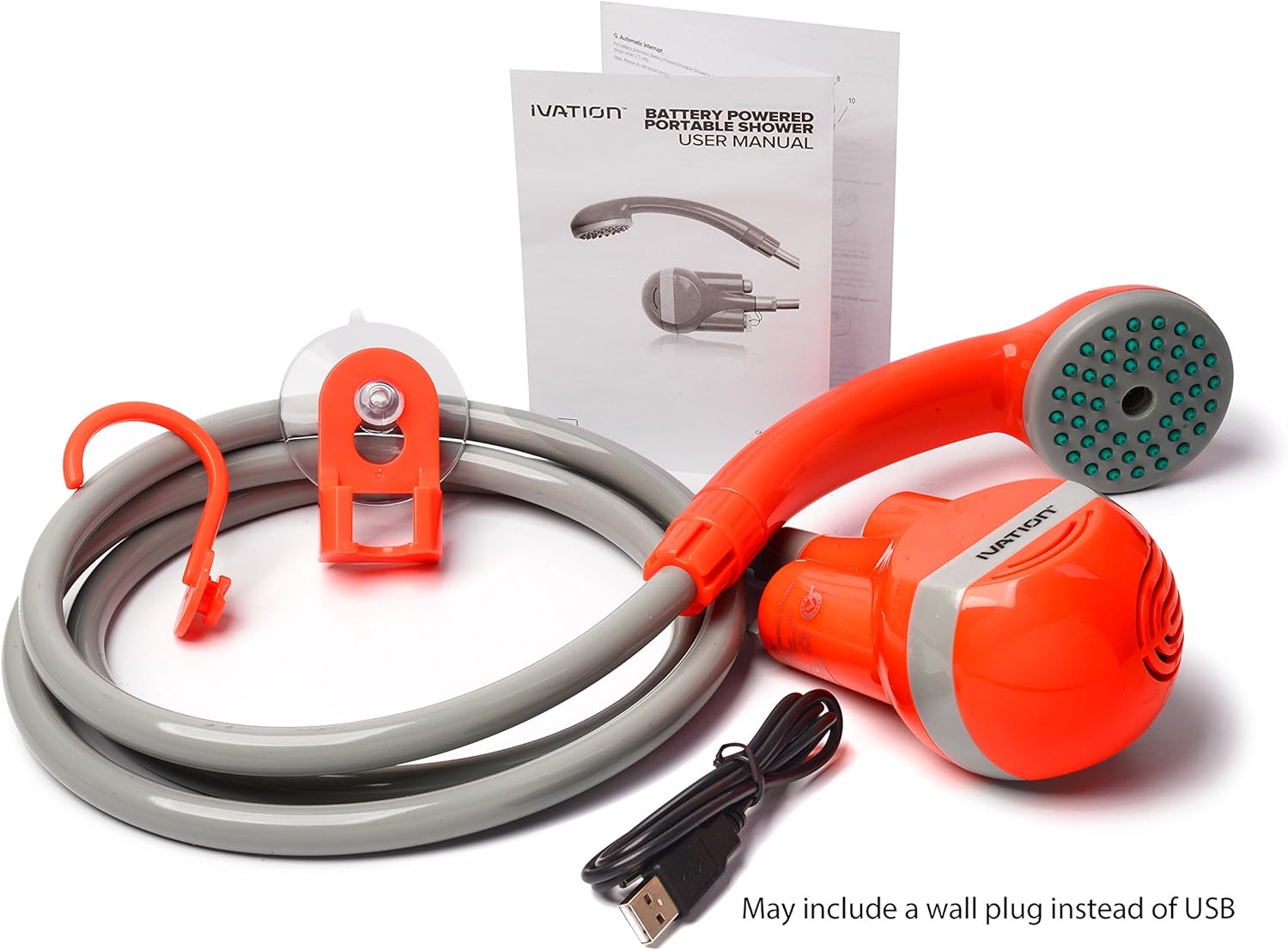 Ivation Portable Outdoor Shower, Battery Powered - Compact Handheld Rechargeable Camping Showerhead - Pumps Water from Bucket Into Steady, Gentle Shower Stream : Sports & Outdoors