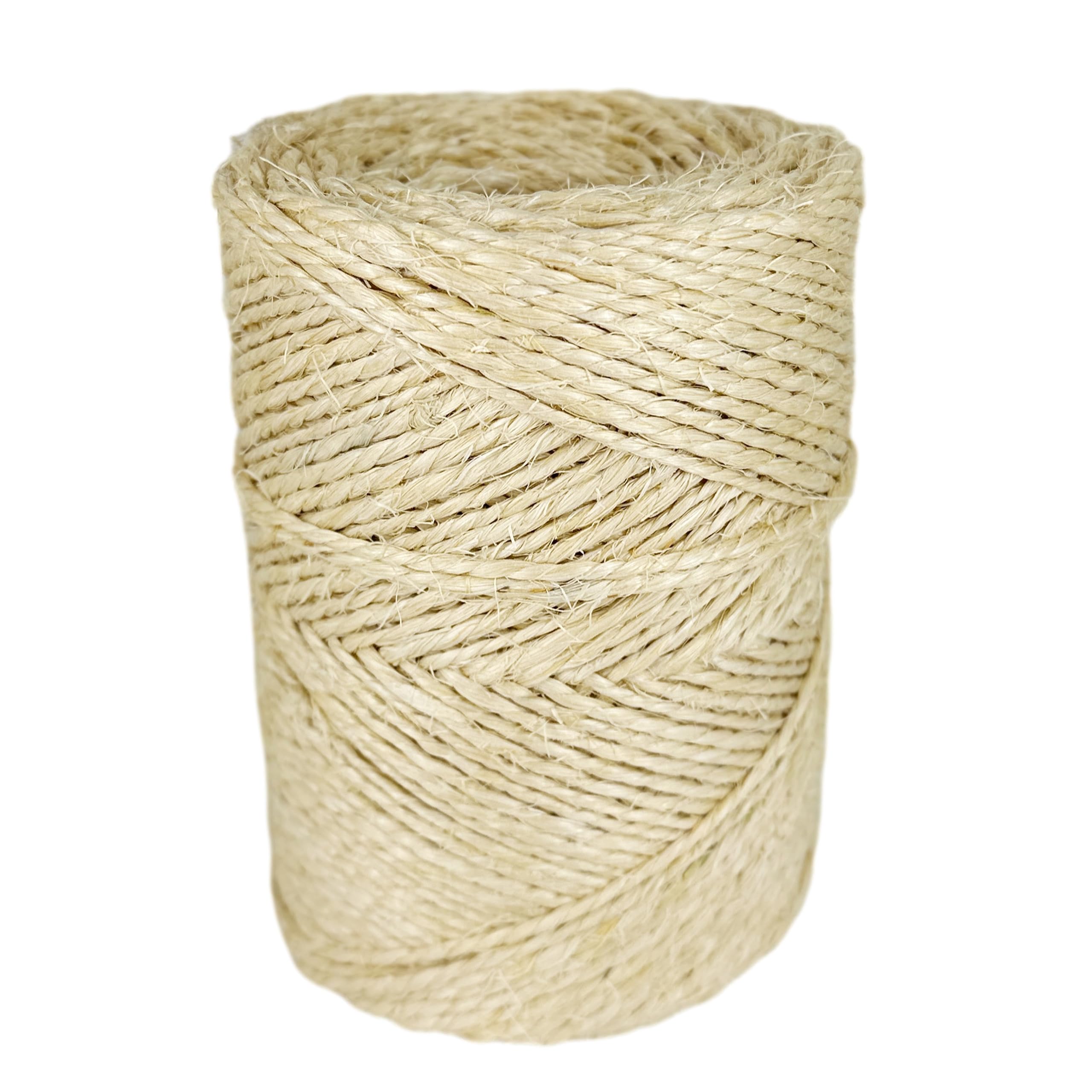 Natural Sisal Rope. Strong Cord for Craft Decoration, Cat Scratching Post String and DIY. Made in Spain. 3MM * 160M.