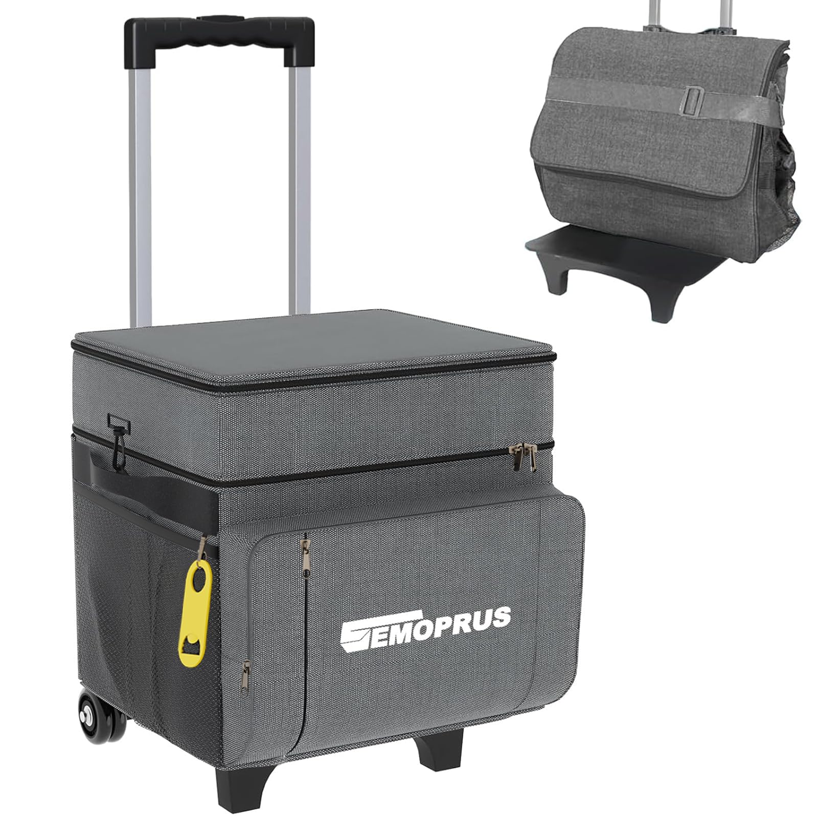 Photo 1 of Cooler with Wheels and Handle, 50 Can Rolling Cooler, Portable CollapsibleCooler on Wheels,Leakproof Insulated WheeledCoolers for Beach, Camping, Patio Travel, Outdoor, Ball Fields