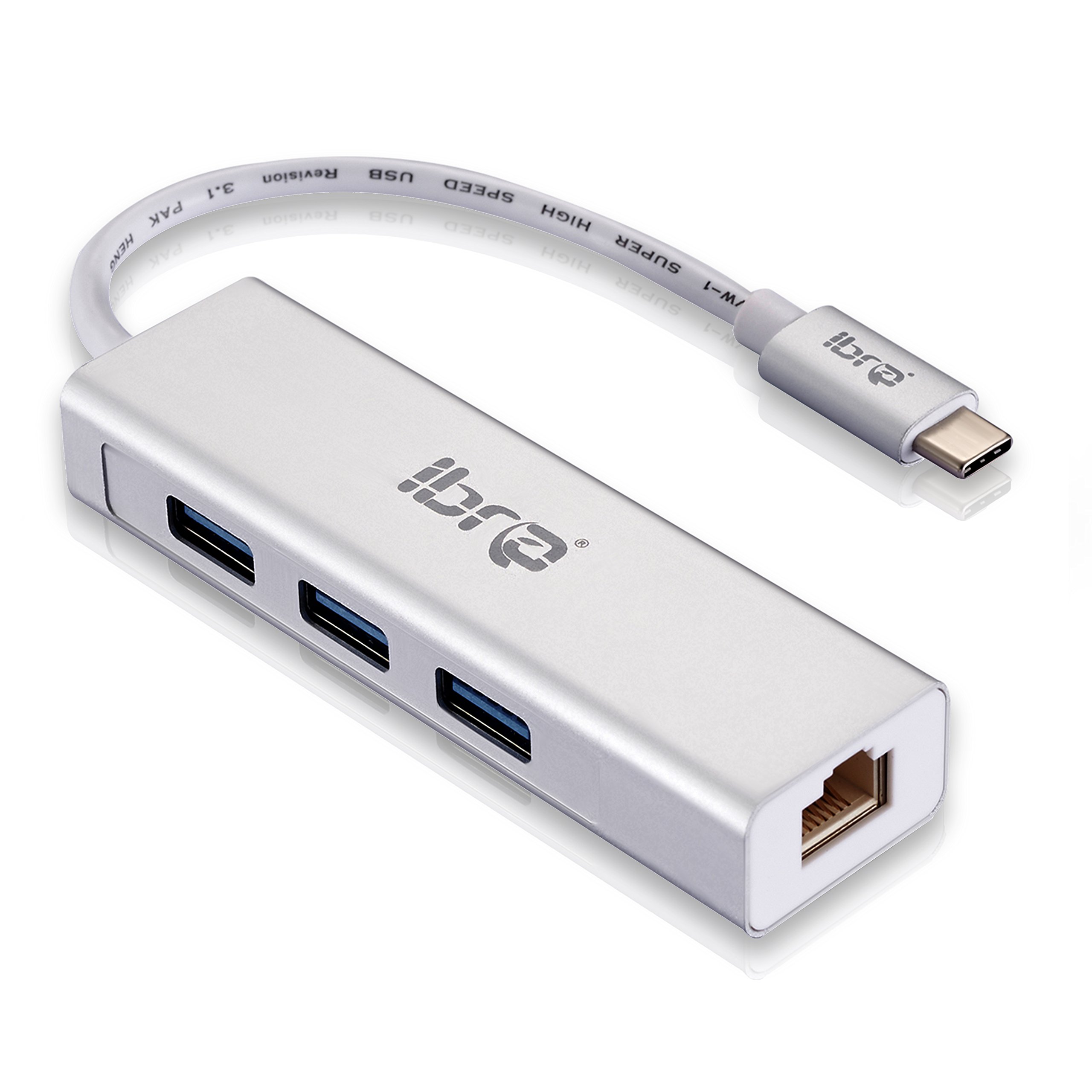 IBRA 0.15M - Type C Hub 3 Ports USB 3.0 Aluminum USB C Hub for Macbook A1534, Google ChromeBook Pixel C1501W and Other USB Type C Supported Devices