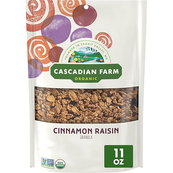 CASCADIAN FARM ORGANIC GRANOLA, CINNAMON RAISIN CEREAL, RESEALABLE...